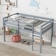 preview thumbnail 11 of 50, Solid Rubberwood Loft Bed Frame with Ladder, Guardrails and Underbed Storage Space - Low Height Design for Kids and Teens