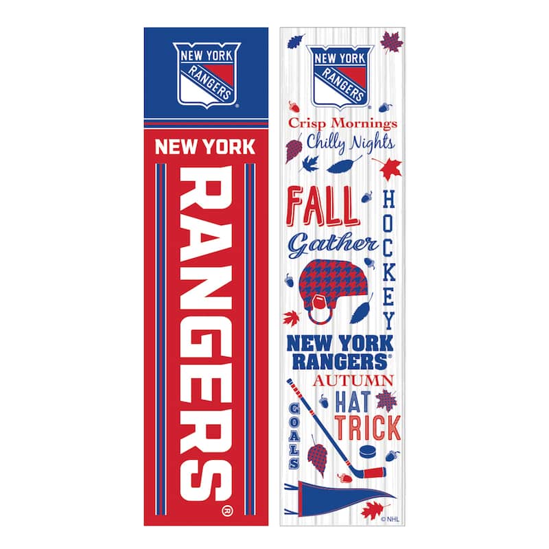 47" Double Sided Seasonal Porch Leaner, New York Rangers - 47" x 11.25"
