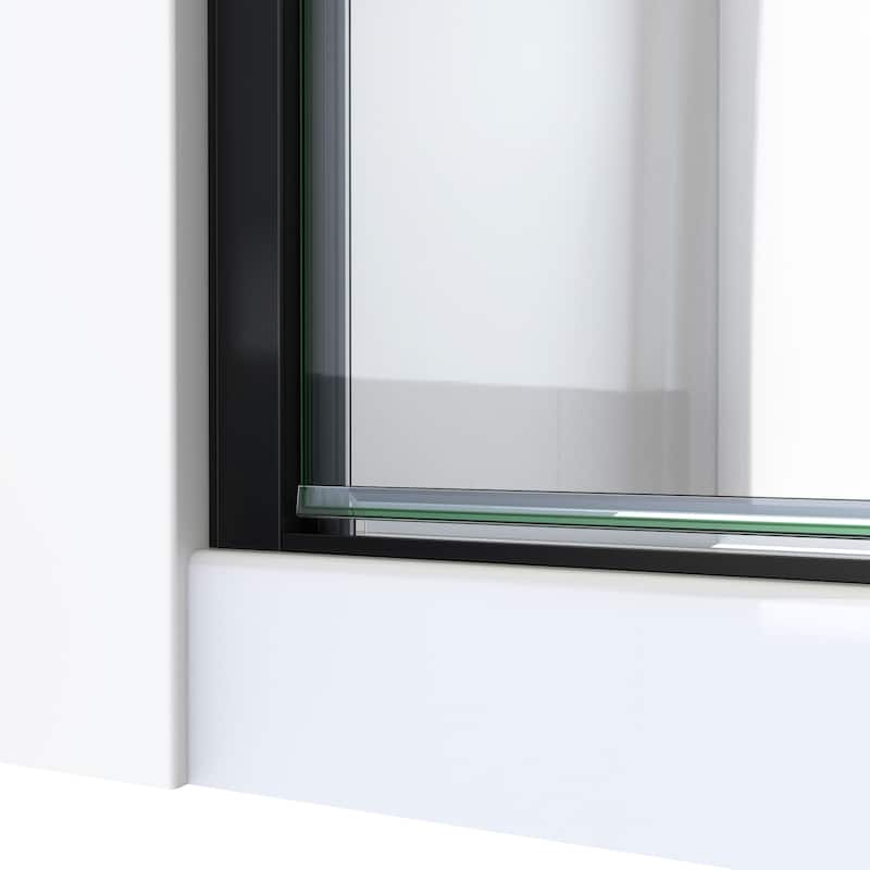 DreamLine Alliance Swing 30 in. W x 72 5/8 in. H Semi-Frameless Swing Shower Door in Matte Black and Clear Glass