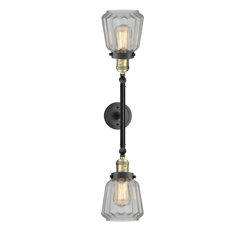 Innovations Lighting Chatham 2 Light 24" Wide Bathroom Vanity Light - Black Antique Brass / Clear