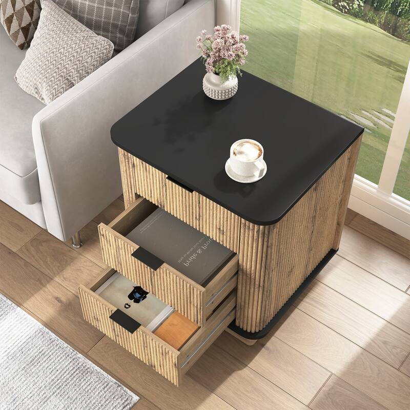 Multi-functional three-drawer MDF nightstand