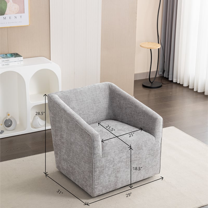 Modern 360°Swivel Upholstered Barrel Armchair for Home Sofa Living Room,Bedroom