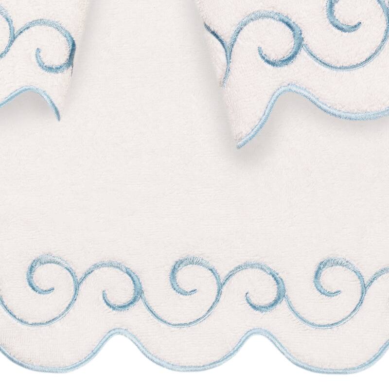Authentic Hotel and Spa 100% Turkish Cotton SIMPLICITY Scallop Embellished Towel Collection
