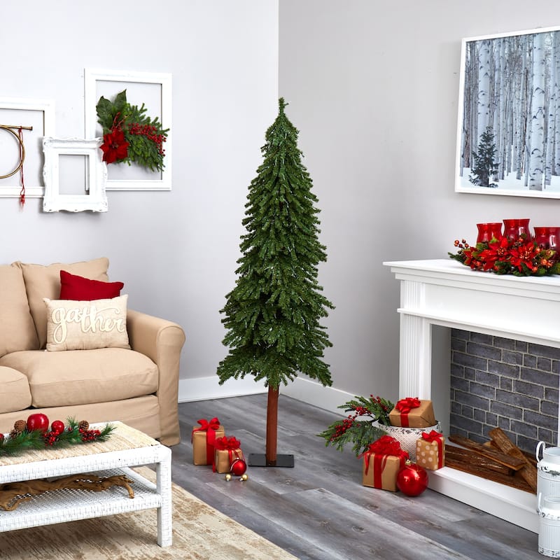 6ft. Grand Alpine Artificial Christmas Tree with 300 Clear Lights & 601 Branches on Trunk - Charming Festive X-Mas Tree
