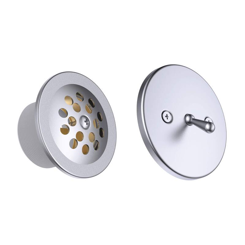 Fine Fixtures Bathtub Shower Drain - 20 Gauge Tubing, Trip Lever Overflow Assembly Tub Drain Kit - Satin Nickel