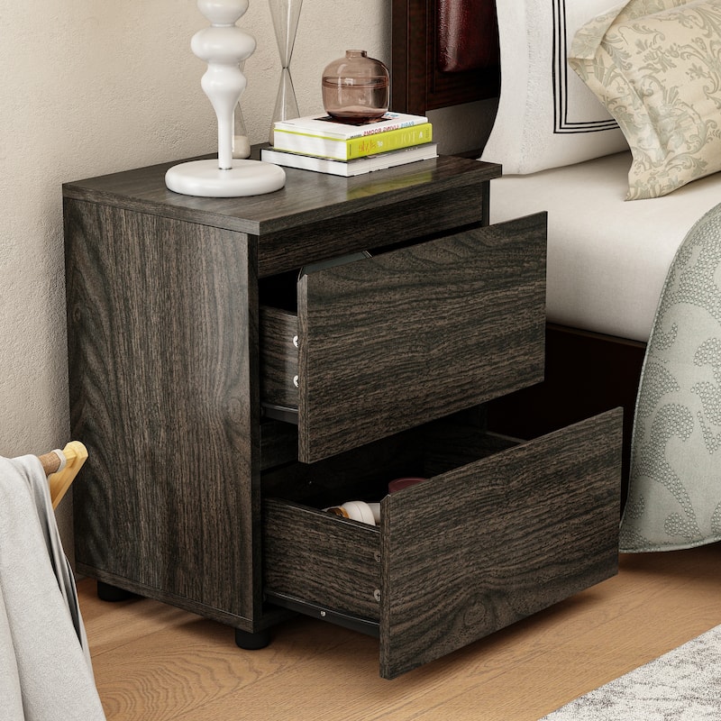 18.9'' Tall 15.7"W 2 - Drawer Nightstand Chest End Table