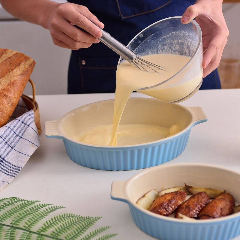 MALACASA, Series Bake.Bake, Ceramic Oval Baking Dish Bakeware Set
