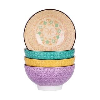 vancasso Macaron Porcelain 23Oz. Oriental Cereal Bowls Set