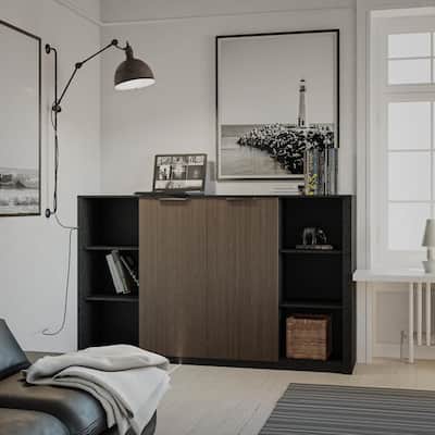 78.74inch Solid Wood File Cabinet with Doors Adjustable Shelves
