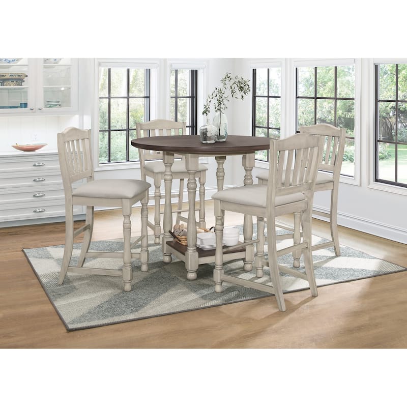 Ashley 5-pieces Counter Table and Chair - Table and 4 Chairs - Antique Grey