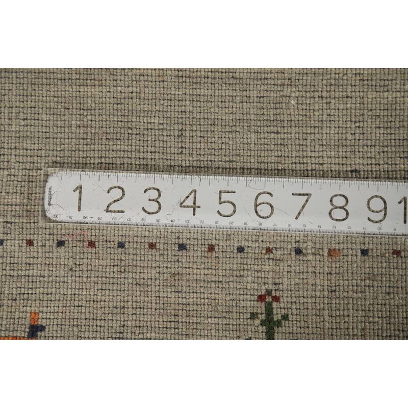Hand Knotted Oriental 100% Wool Carpet Tribal Animal Pictorial Green Gabbeh Area Rug - 4' 11'' X 3' 1''