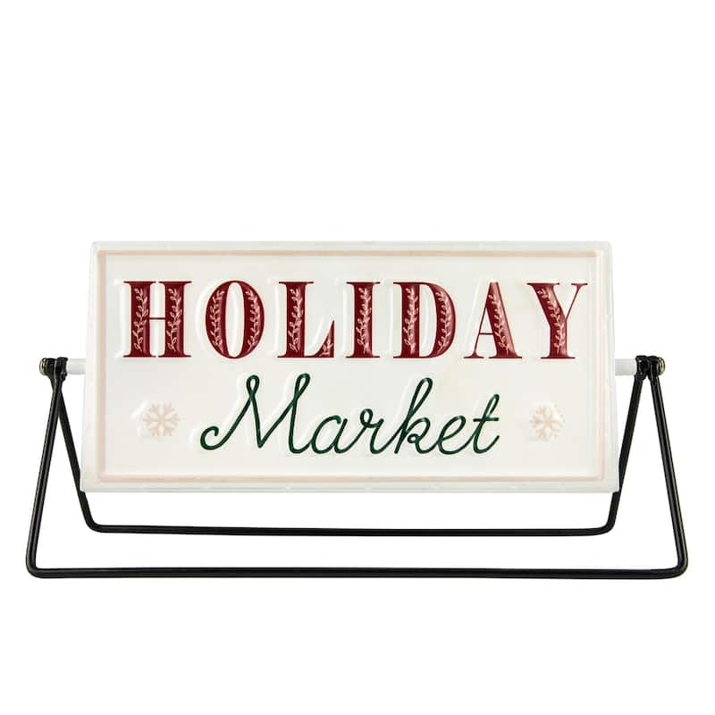 Merry Christmas/Holiday Market Reversible Sign - 10.25"
