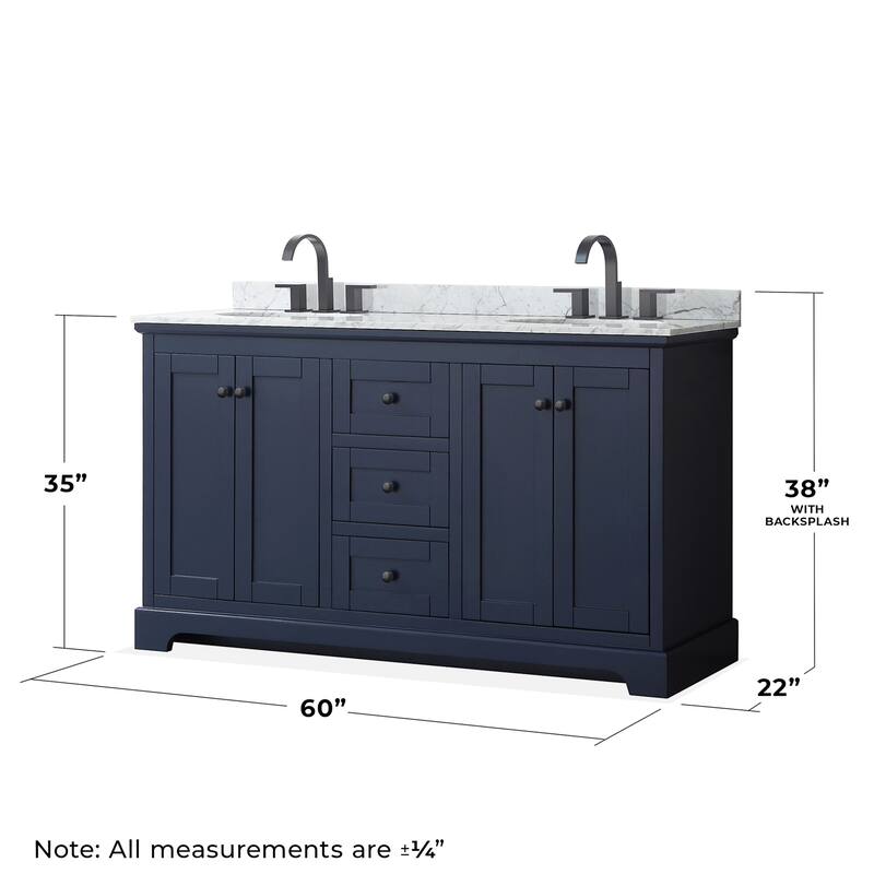 Wyndham Collection Avery 60" Free Standing Double Basin Vanity Set