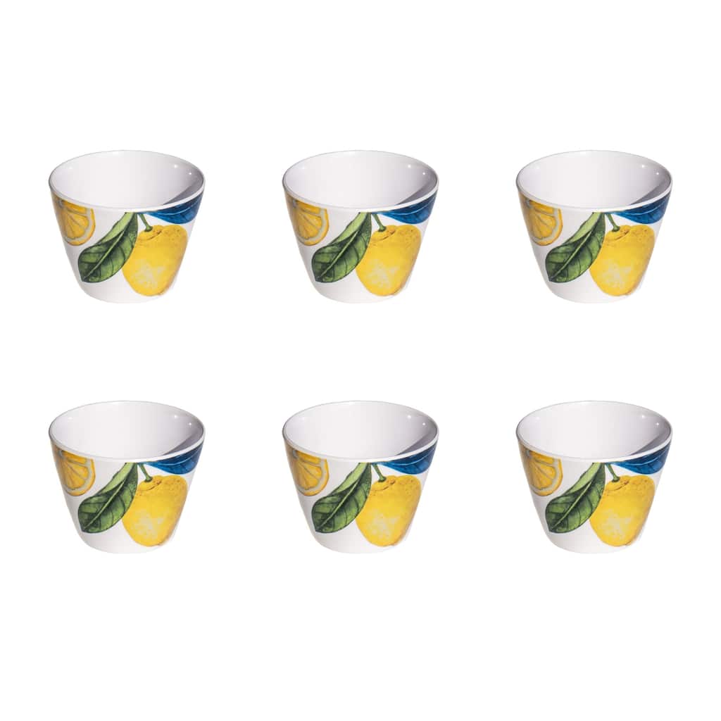 Abode Homewares Lemon Orchard Melamine Dip Bowl - Yellow - 4" - Set of 6
