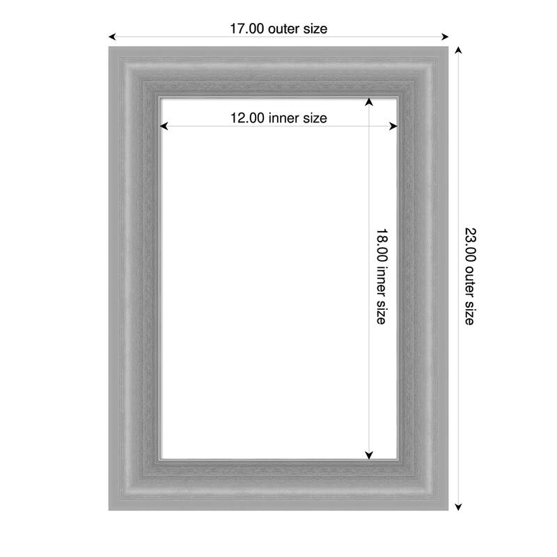 Amanti Art Peak Polished Nickel Narrow Framed Dry Erase Magnetic Board - 17 x 23 in