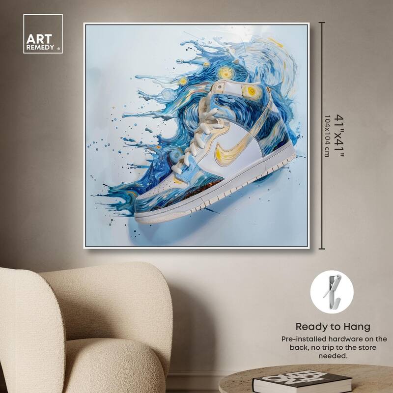 Starry Night Sneaker Splash Canvas by Art Remedy