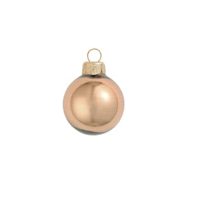 Shiny Finish Glass Christmas Ball Ornaments - 2.75" (70mm) - Chocolate Brown - 12ct