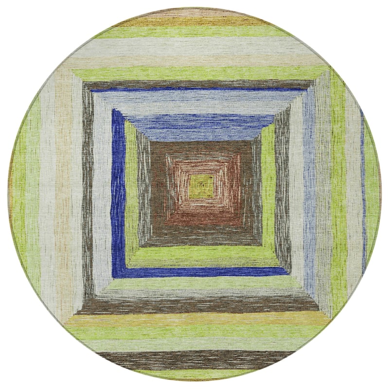 HomeRoots Geometric Transitional Rectangle Outdoor Rug