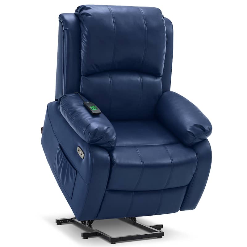 MCombo Small Sized Power Lift Recliner Chair with Massage and Heat, USB Ports, Faux Leather 7409