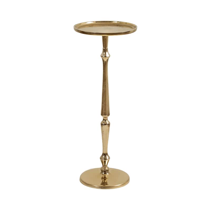 Kate and Laurel Carling Metal Pedestal Table and Plant Stand - 9x9x22 - Gold