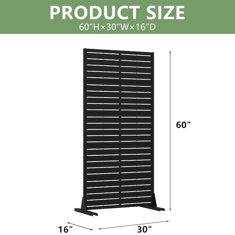 72in Dovelina Outdoor Freestanding Metal Privacy Screen Decorative Garden Fence