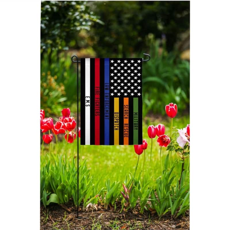 12.5 in. x 18 in. Responders Thin Line Garden Suede Flag