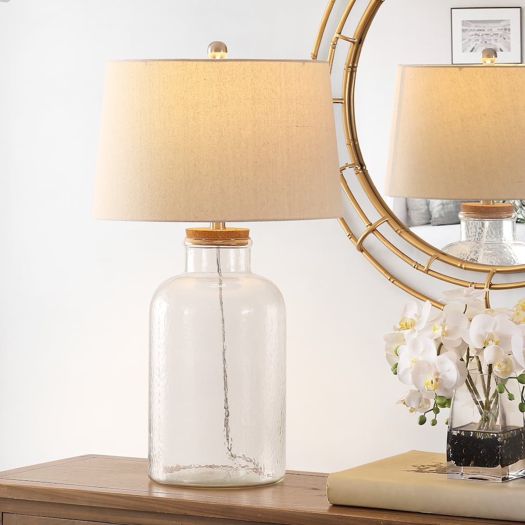 SAFAVIEH Lighting Ferencne 27.5-inch Glass Table Lamp (Set of 2) - 16" x 16" x 27.5" - 16Wx16Dx28H