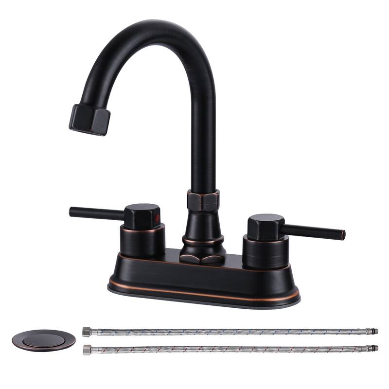 WOWOW 4-inch Dual Handle Bathroom Sink Faucet in Modern - Oil Rubbed Bronze