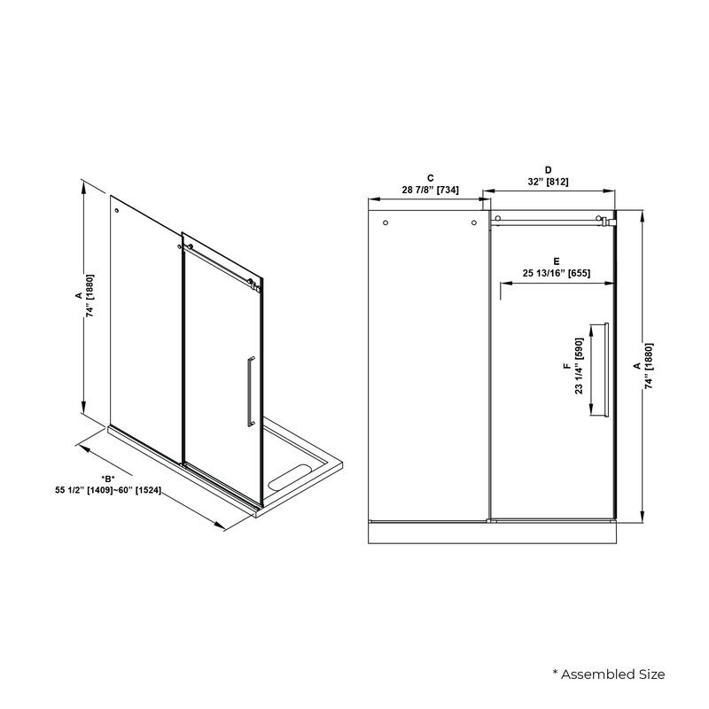 Selby Frameless Sliding Clear Alcove Shower Door