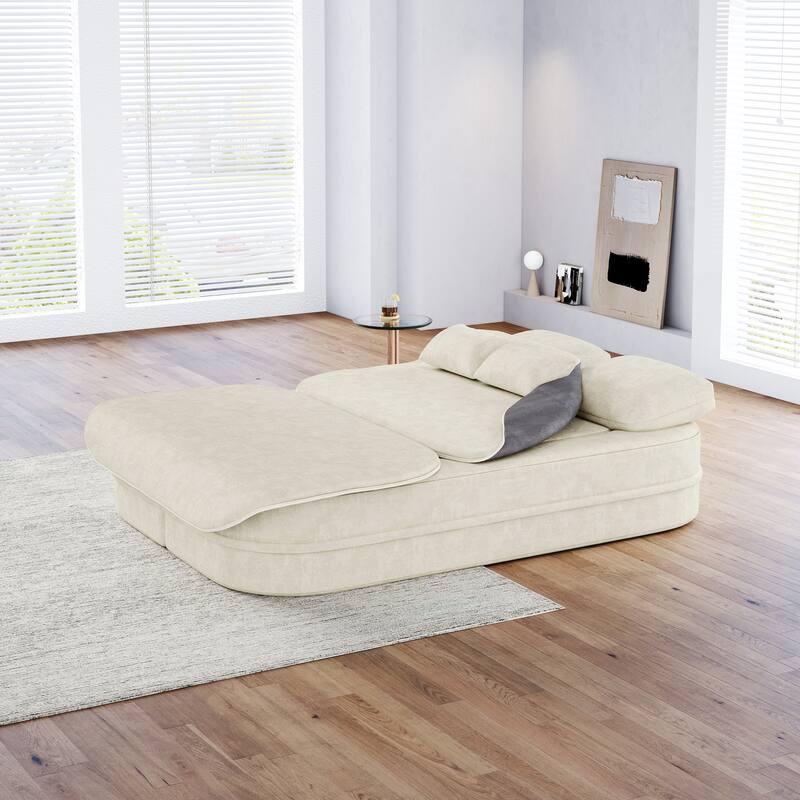 Chenille Foldable Sleeper Sofa Bed Convertible Full Size Floor Bed