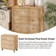 preview thumbnail 21 of 27, COZAYH 3-Drawer Farmhouse Dresser with Handicraft Wood Ring Motif, Rustic Nightstand Wooden Finish, Boho, Natural Wood