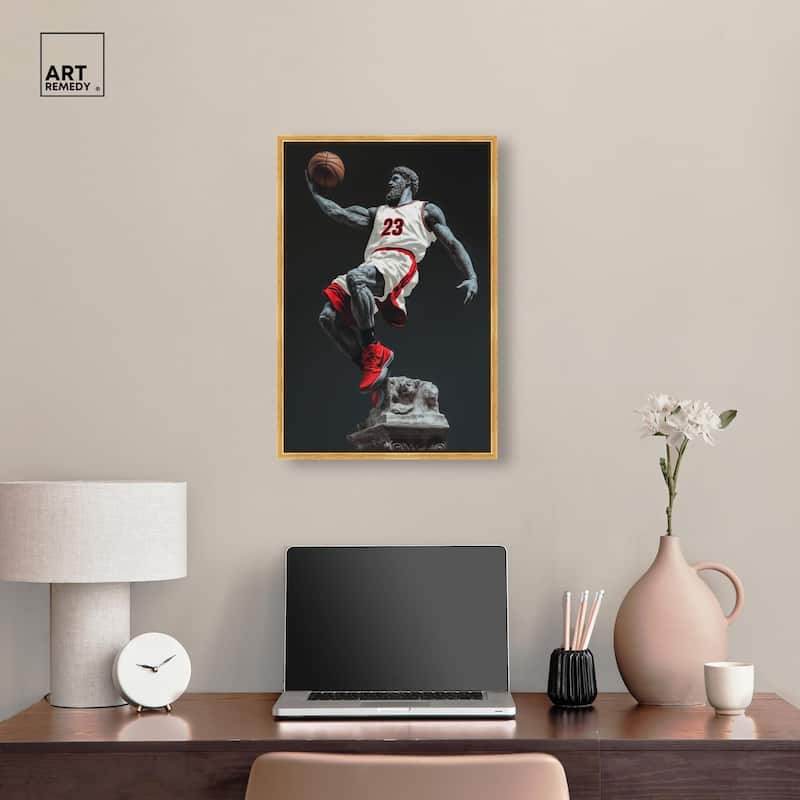 Basketball White Uniform Canvas by Art Remedy