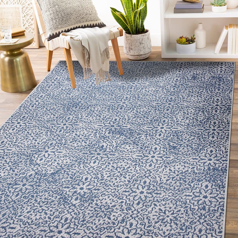 World Rug Gallery Contemporary Flowers Indoor/Outdoor Area Rug