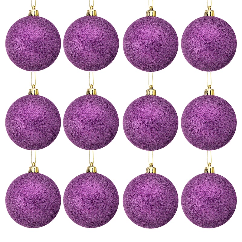 80mm Shatterproof Plastic Glitter Ball Set of 2