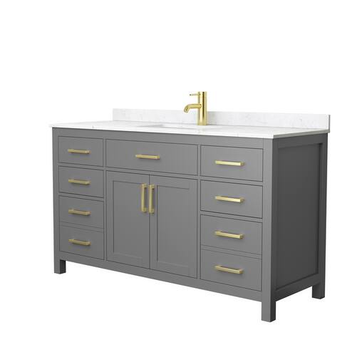 Beckett 60 Inch Single Vanity, Cultured Marble Top