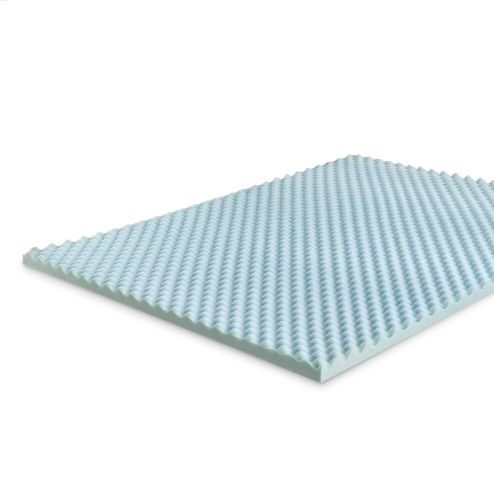 Priage by ZINUS 2 Inch Swirl Gel Cooling Memory Foam Mattress Topper - Blue