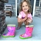 preview thumbnail 7 of 7, Little Pals Paint Your Own Wellies Kids Rain Boots, Pink with Green Trim or Green with Blue Trim, US Kids size 9.5