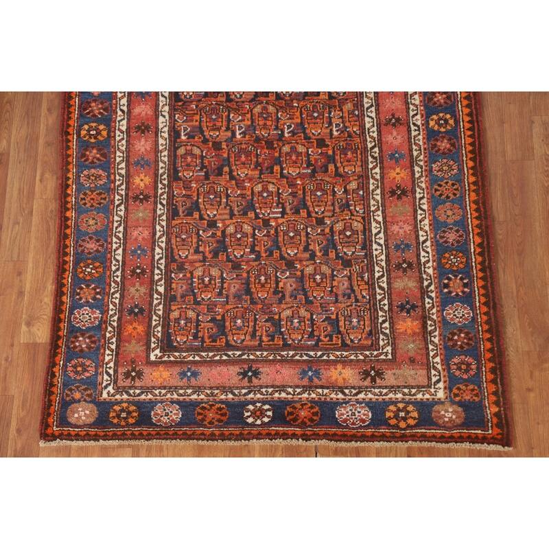 Malayer Persian Vintage Area Rug Hand-Knotted Wool Carpet - 4'3" x 6'7"