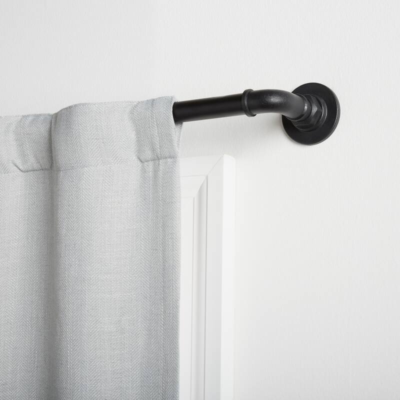 ATI Home Hyde Adjustable Wrap Around Curtain Rod Set - 36"-72" - Matte Black