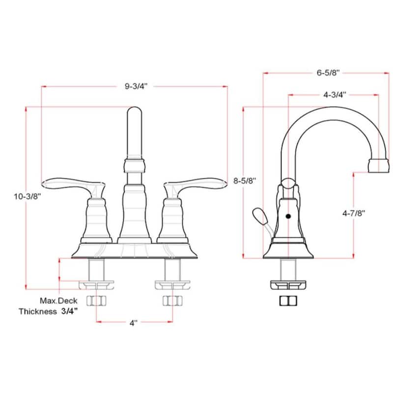Design House Double Handle 4" Centerset Bathroom Faucet