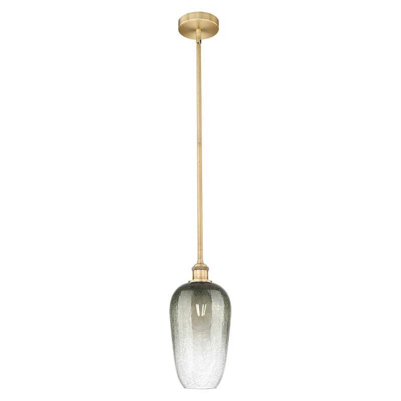 Innovations Lighting Endless Possibilities Edison - Brookhaven Flute - 1 Light 7" Stem Hung Mini Pendant - Slate/Brushed Brass