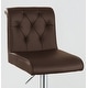 preview thumbnail 17 of 24, Adjustable Bar stool Faux Leather Tufted Chrome Base Set of 2
