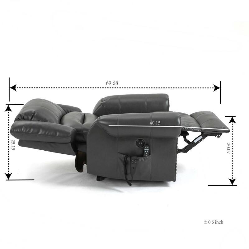 Upholstered Leather Power Lift Recliner with Massage, Heating Functions, USB Ports-Up to 350 LBS Capacity