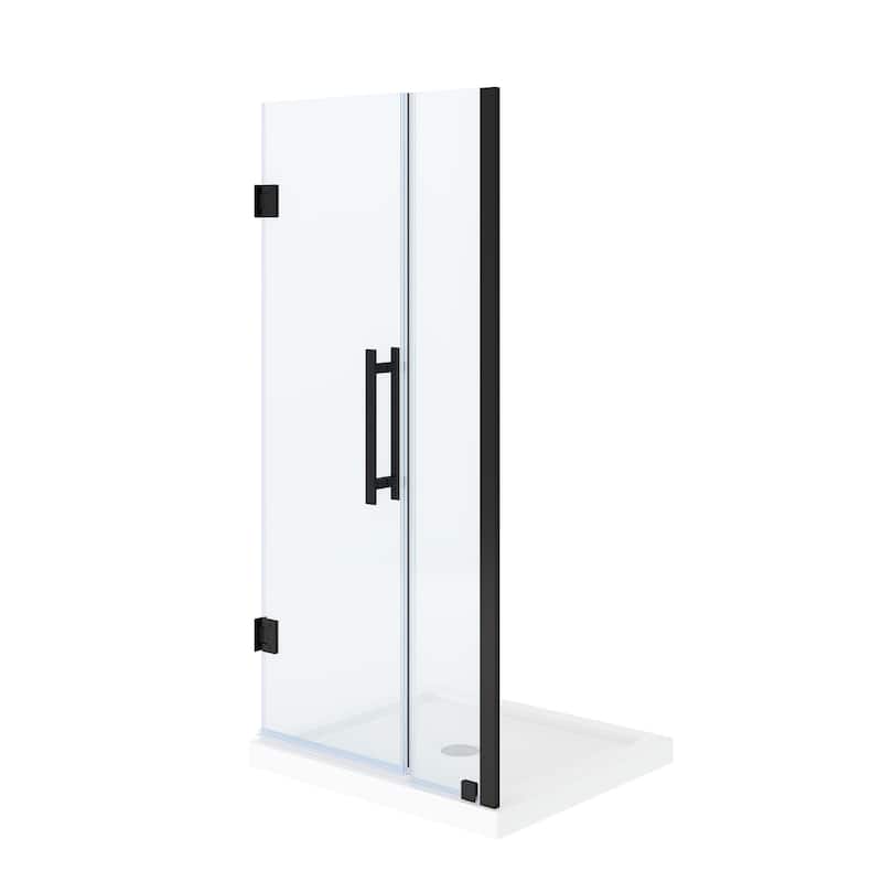 OVE Panama Alcove Frameless Pivot Hinge Shower Door Kit with Base Pan, 2025