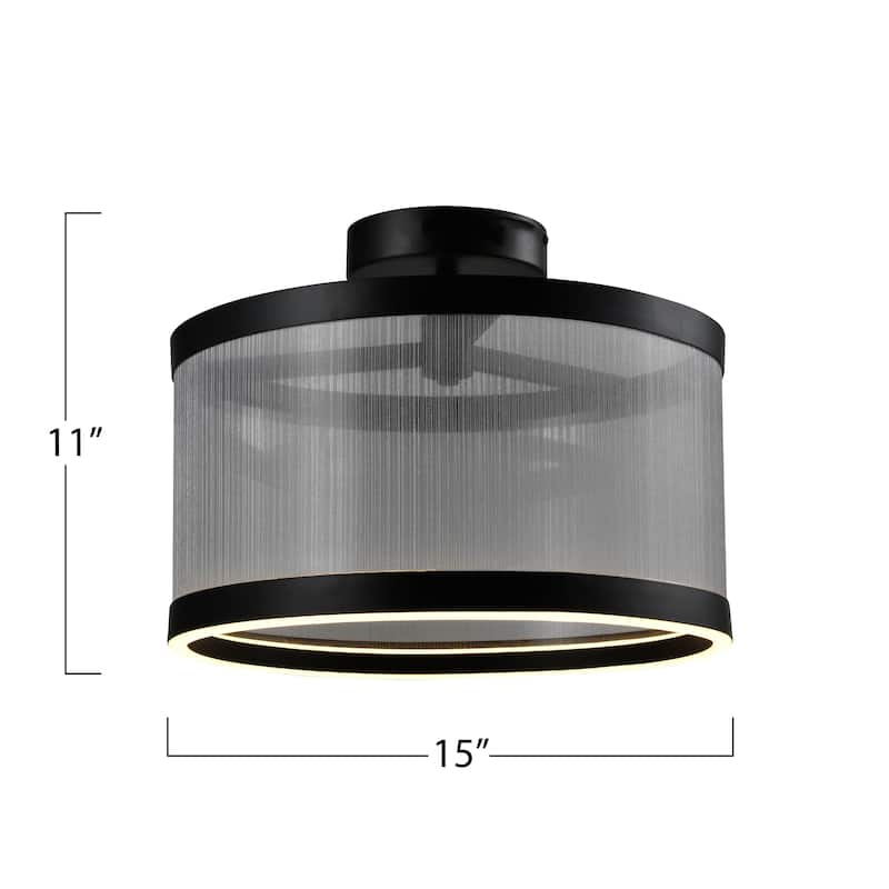 Artcraft Cora Integrated LED Semi Flush Mount - Black Finish