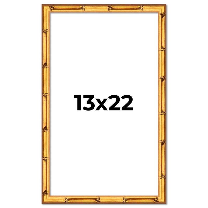 13x22 Frame Gold Bamboo Picture Frame Modern Photo Frame Includes UV Acrylic Shatter Guard Front Acid Free Foam Backing Board