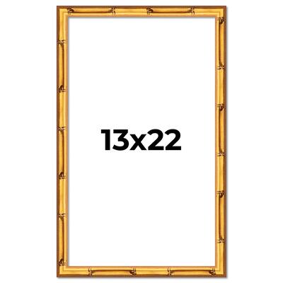 13x22 Frame Gold Bamboo Picture Frame Modern Photo Frame Includes UV Acrylic Shatter Guard Front Acid Free Foam Backing Board
