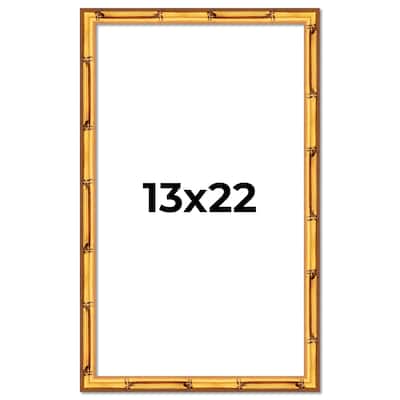 13x22 Frame Gold Bamboo Solid Wood Picture Frame | 1 Inch Moulding
