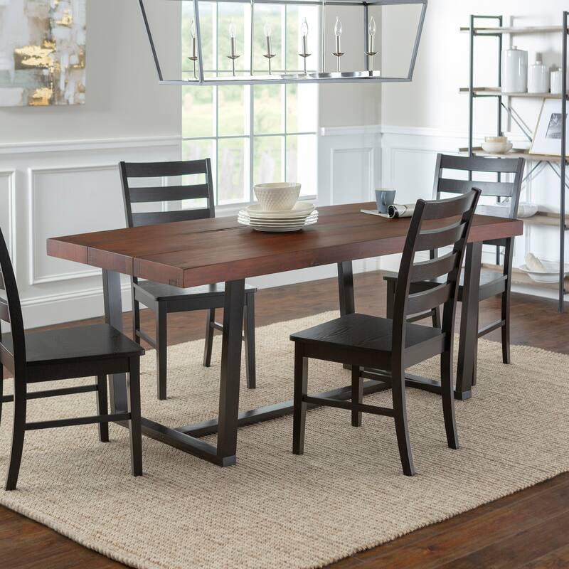 Middlebrook Solid Wood 5-Piece Dining Set with Ladder Back Chairs
