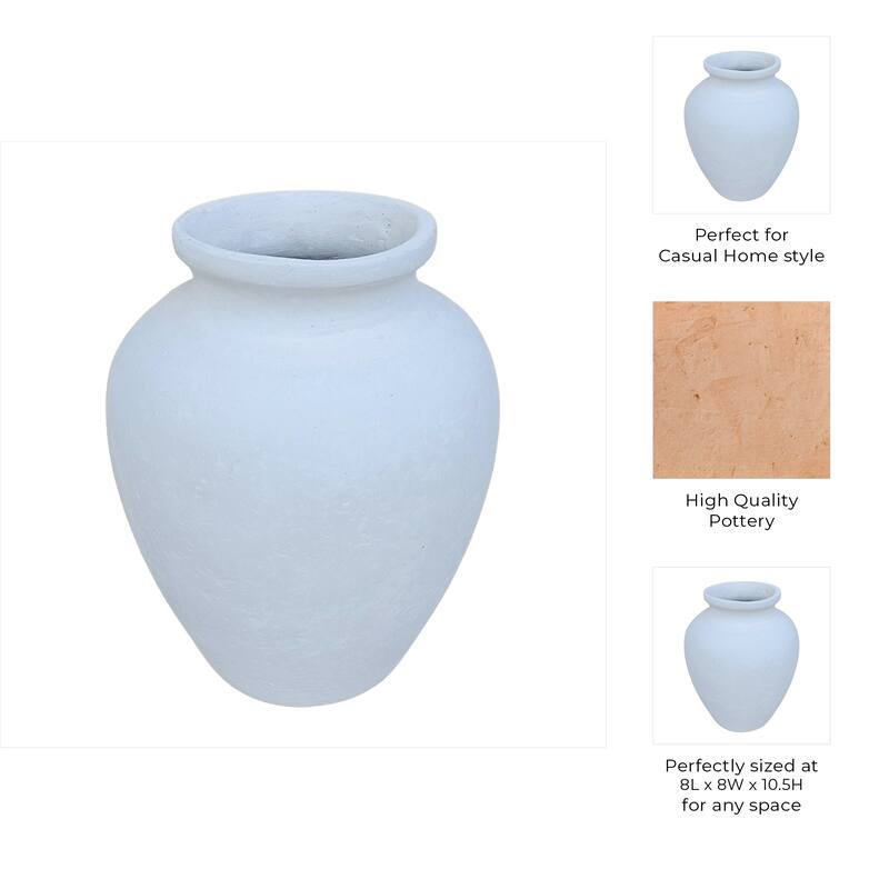 Pottery Decorative Vase Rustic Finish for Living Room or Shelf Decor